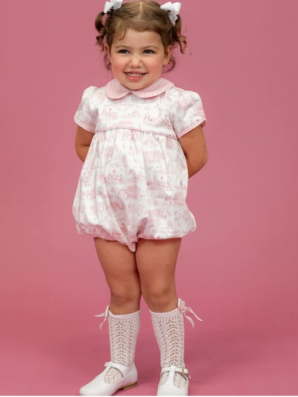 Dondolo Sarita Girl Bubble pink toile "Dallas Print" 12M